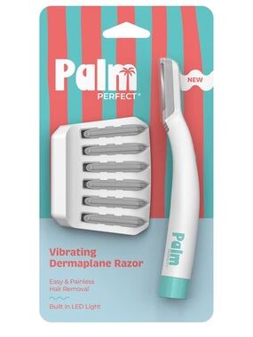 White & Teal Vibrating Dermaplane Razor